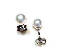 Boucles d'oreilles Oxygène Femme Perle in Or blanc Perla AKOYA 6/6.5